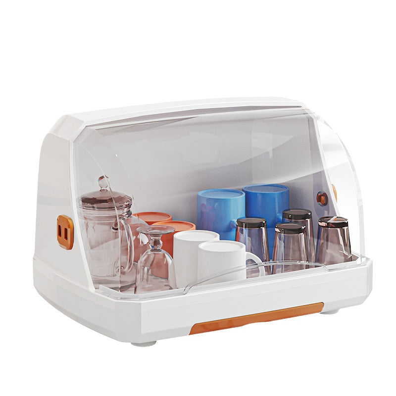 Dustproof Covered Dish & Cup Storage Rack | Kitchen Organiser with Flip Lid – Large & XL
