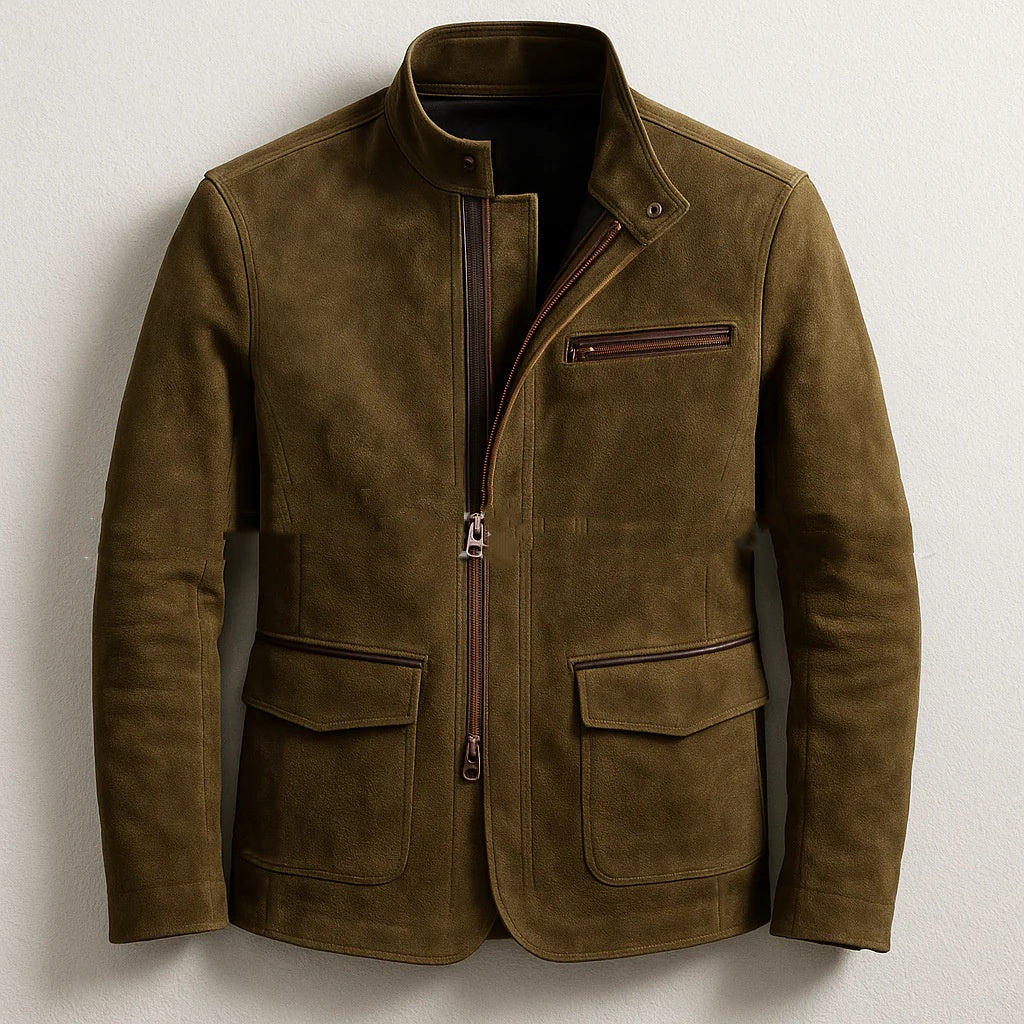 Men's Stand-Up Collar Zip-Up Jacket | Casual Vintage Outerwear, S–3XL, 3 Colours | HOORIVA