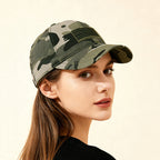 Wide Brim Flag Embroidered Sun Cap