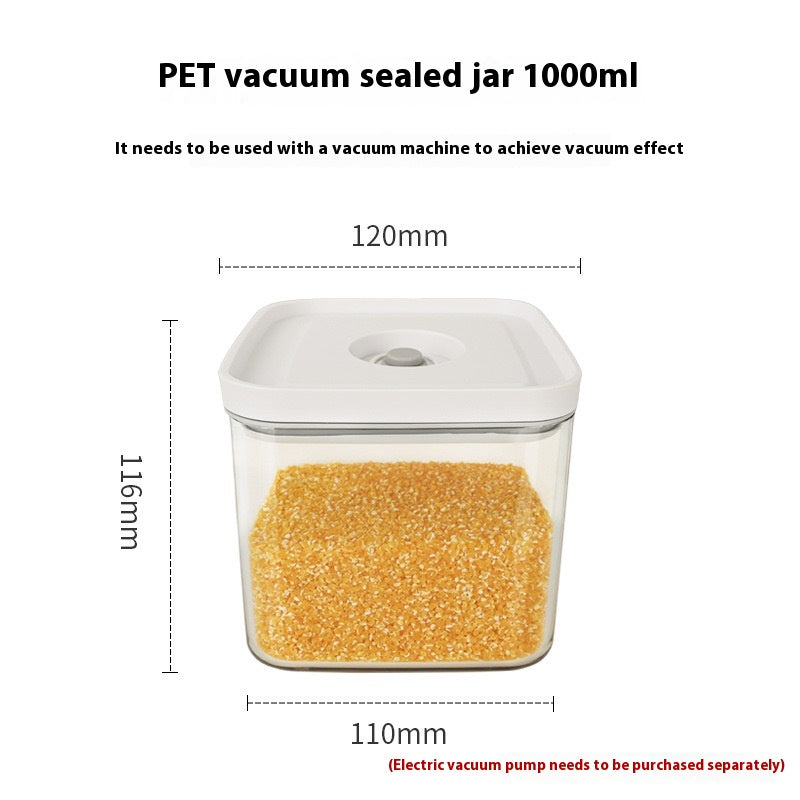Vacuum Seal Food Storage Canister – Borosilicate Glass & PET Stackable Jars with Electric Pump (450ml–2500ml)