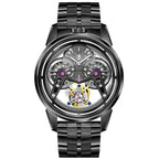 IK6806 Armor Tourbillon Mechanical Watch for Men | Black & Silver Case