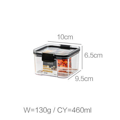 Tall Square Airtight Pantry Canister – Clear PET Food Storage Container with Black Clip-Lock Lid