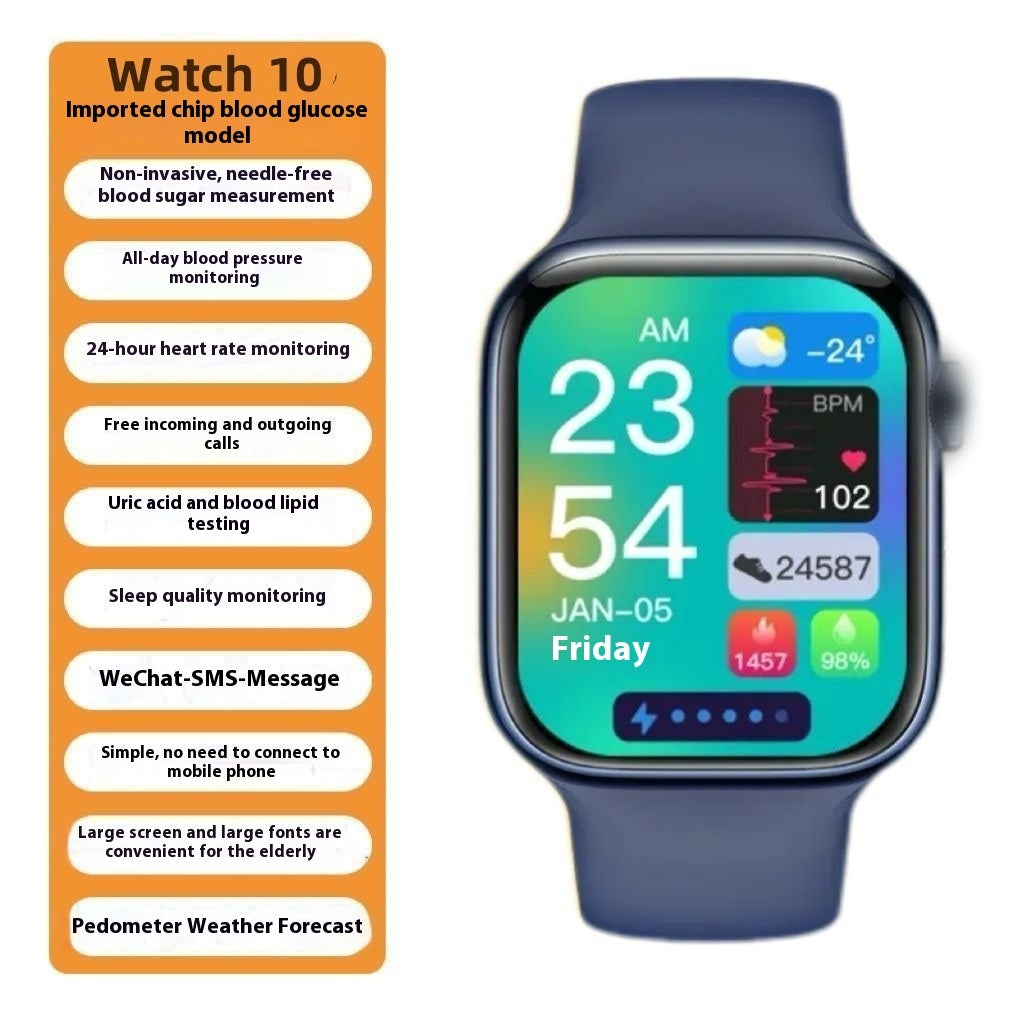 Health Smart Watch – Needle-Free Blood Sugar, Blood Pressure, Uric Acid & Bluetooth Calling