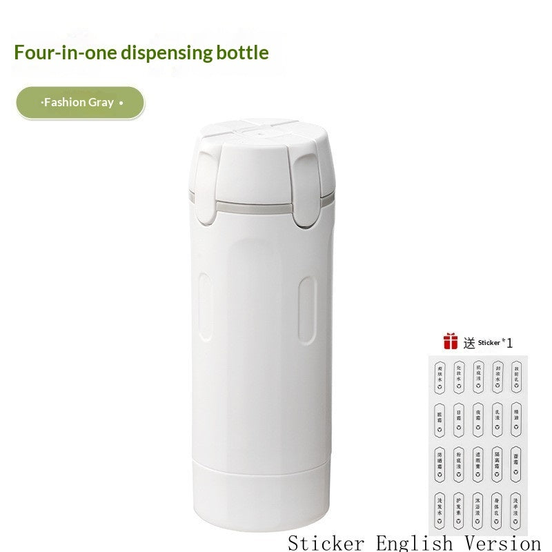 4-in-1 Travel Dispenser Set | Leak-Proof Refillable Bottles for Shampoo, Lotion & Perfume