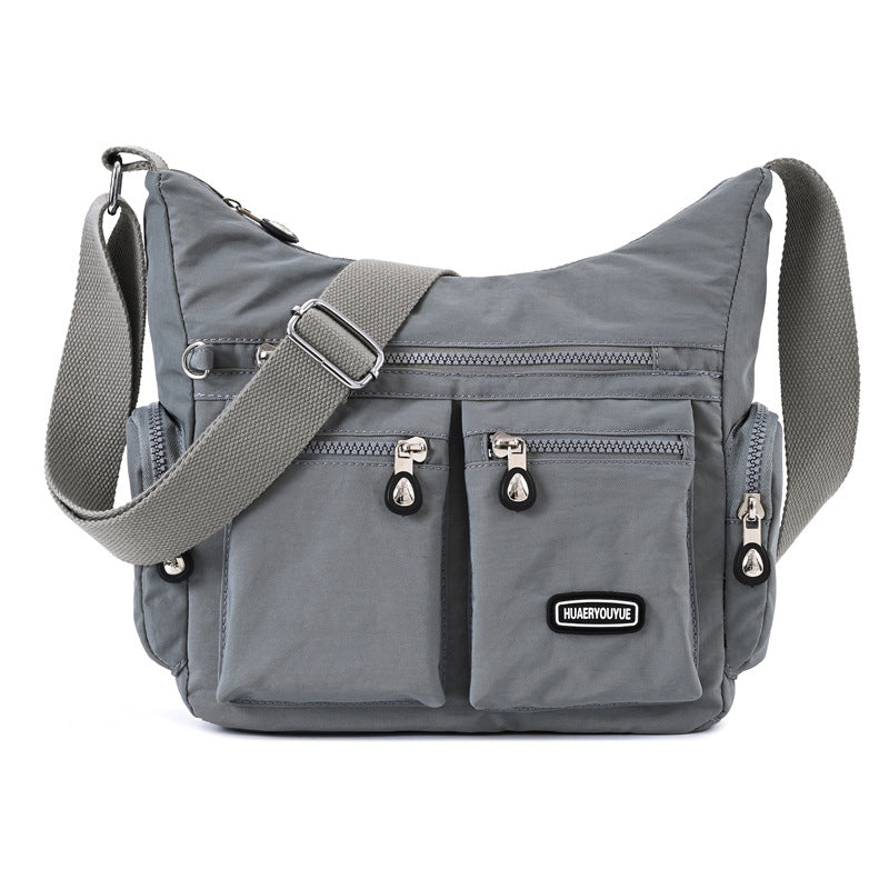 Women's Waterproof Nylon Crossbody Bag – Retro Messenger Shoulder Bag with Multi-Pockets