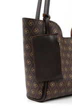 Monogram Faux Leather Women's Shoulder Bag Set | Wallet & Makeup Bag Included