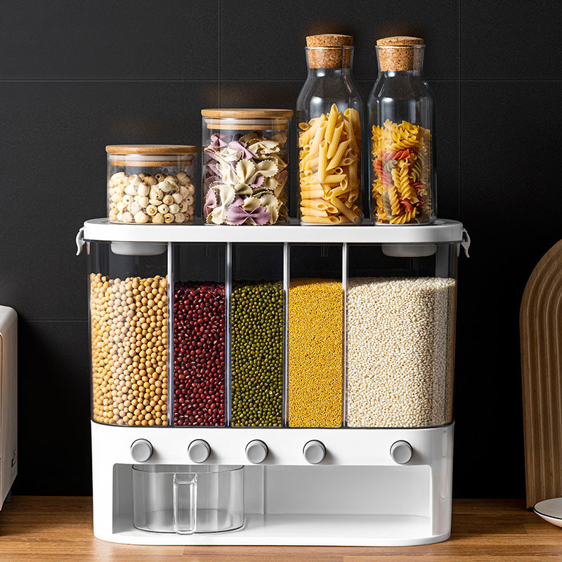Kitchen Cereal & Grain Dispenser | Moisture-Proof Separated Storage Box 10kg
