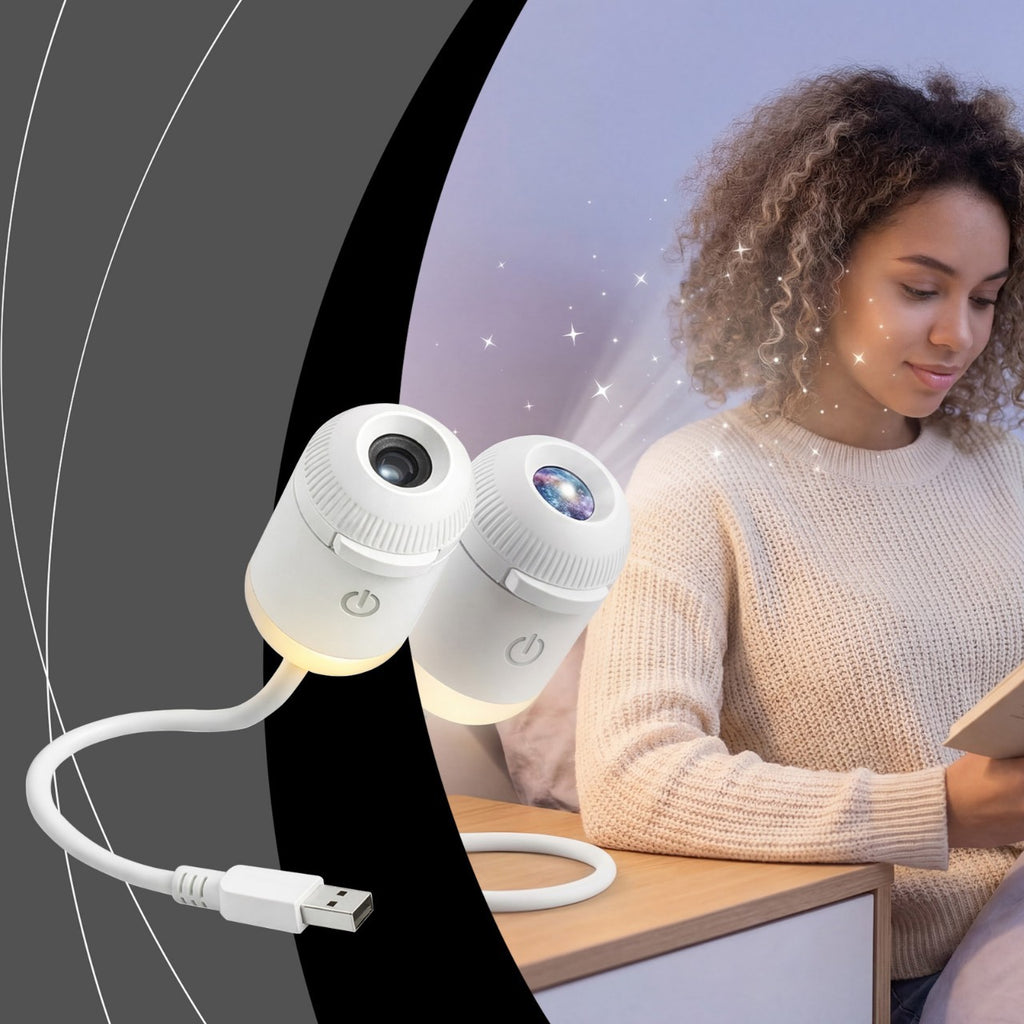 مصباح ليلي USB للبروجيكتور | مصباح سماء مرصعة بالنجوم 5 وات مع بروجيكتور شرائح | لغرف النوم وغرف الأطفال