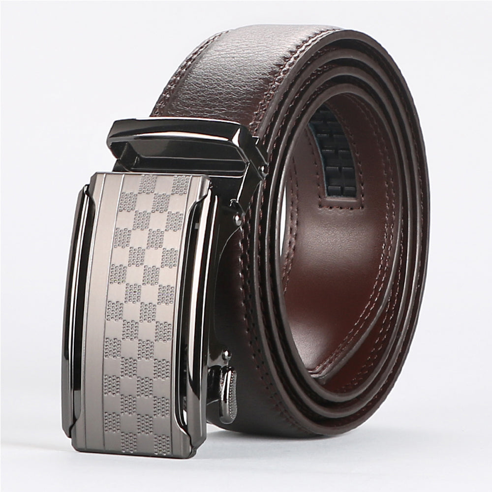 Men's Full Grain Leather Belt – Anti-Scratch Ratchet Buckle | Black & Brown | 110–130cm | Formal & Casual | Hooriva