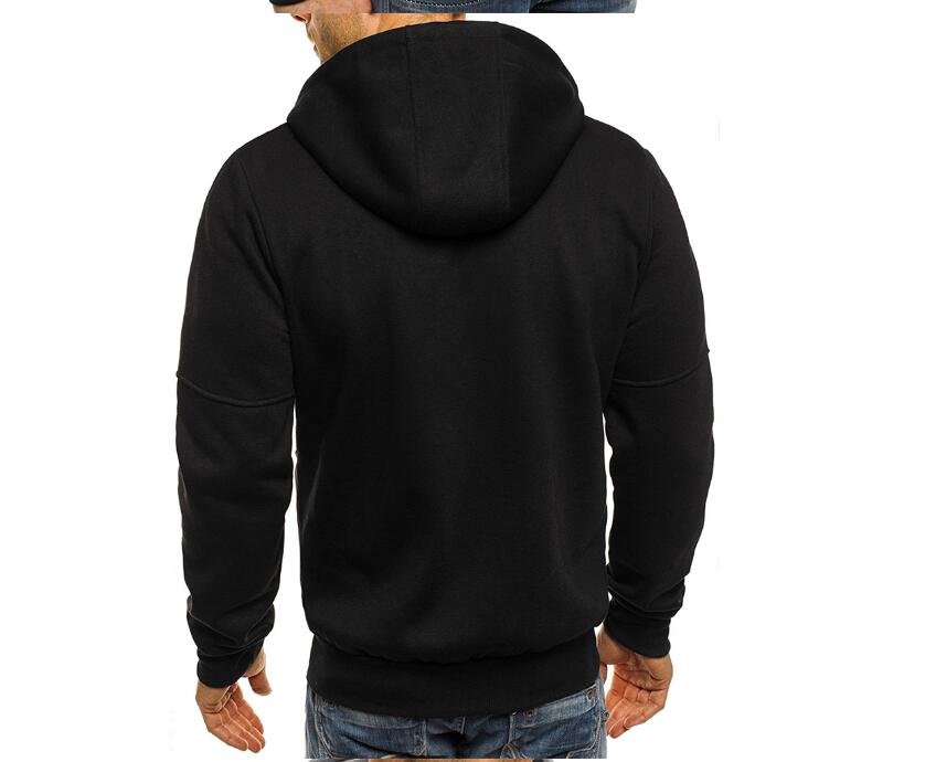 سويت شيرت رجالي بغطاء رأس وسحاب بنقشة مموهة جاكار – مزيج قطني، مقاس فضفاض، S–3XL | Hooriva