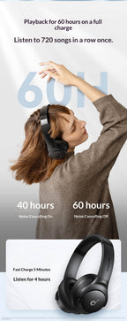 Soundcore Q20i Over-Ear Headphones | Active Noise Cancellation | Hi-Res Audio | Bluetooth 5.0