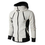 Men's Zip-Up Hooded Sweatshirt Jacket – Fake Two-Piece Slim Fit Sports Cardigan