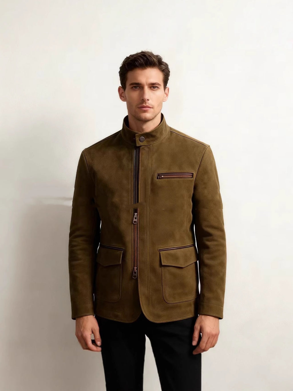 Men's Stand-Up Collar Zip-Up Jacket | Casual Vintage Outerwear, S–3XL, 3 Colours | HOORIVA