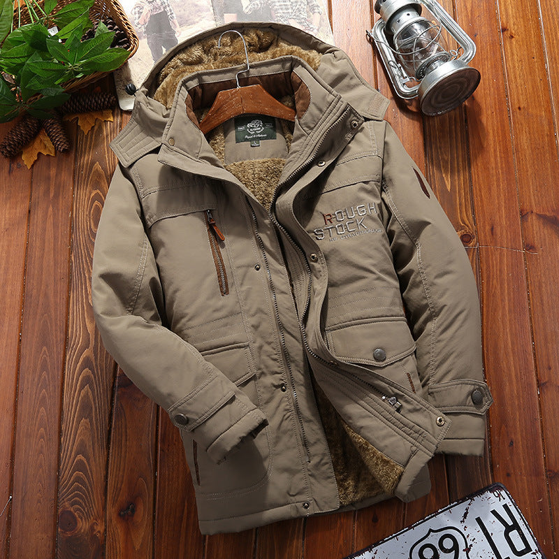 Men's Hooded Fleece-Lined Padded Jacket | Loose Fit, Warm Winter Coat, M–5XL, 4 Colours | HOORIVA