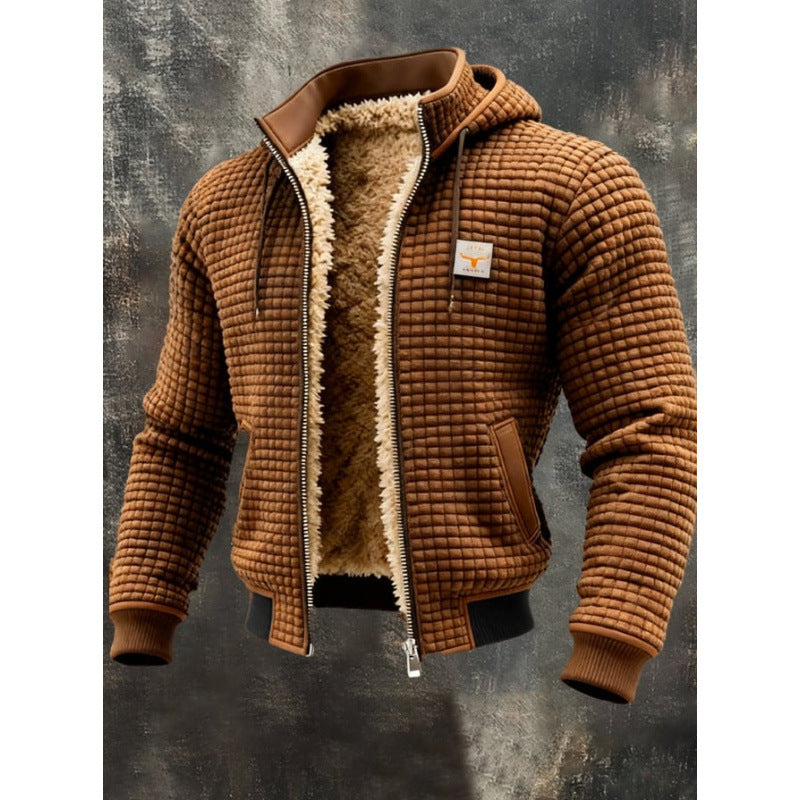 Men's Fleece-Lined Thick Hooded Jacket – Air Layer Polyester | Loose Fit | 8 Colours | S–5XL | Hooriva