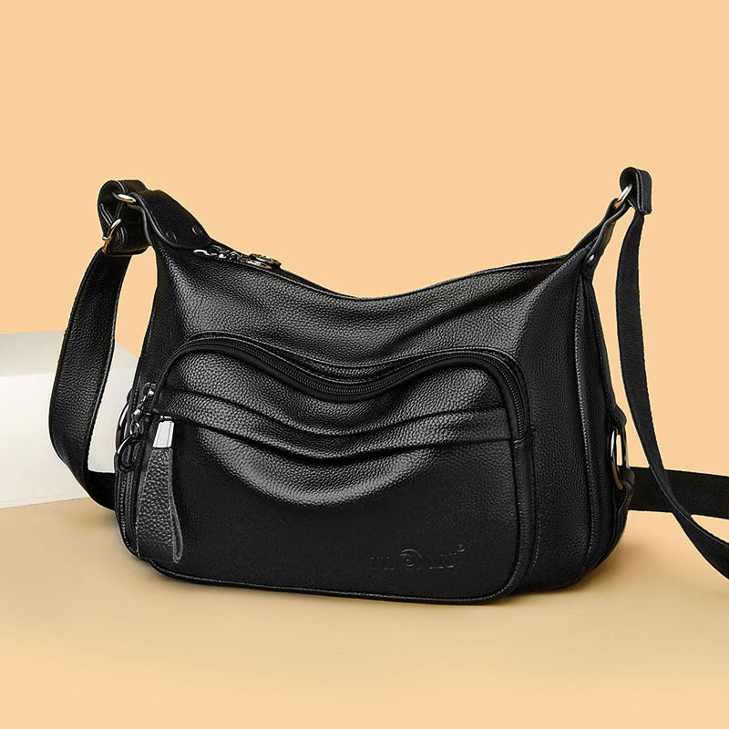 Women's Large Capacity Shoulder Bag – Soft PU Leather Crossbody Tote Handbag