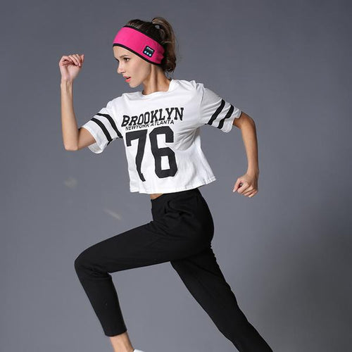 Bluetooth Headband with Built-in Speakers & Mic – Wireless Music Headband