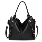 Women's Vintage PU Leather Tote Bag – Large Capacity Shoulder Handbag