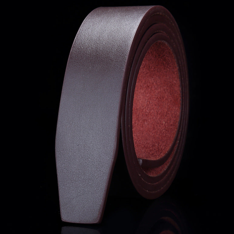 حزام رجالي من الجلد الطبيعي المدبوغ الطبقتين - تصميم بدون إبزيم | أسود وبني غامق
