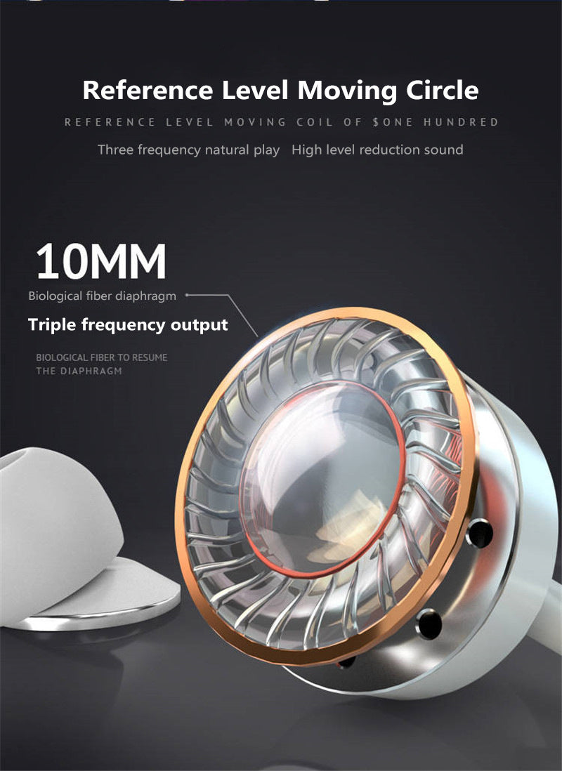 Triangular Headset Stereo Drive-by-wire With Microphone Wired Tuning 35 Round Hole Hands-free Call