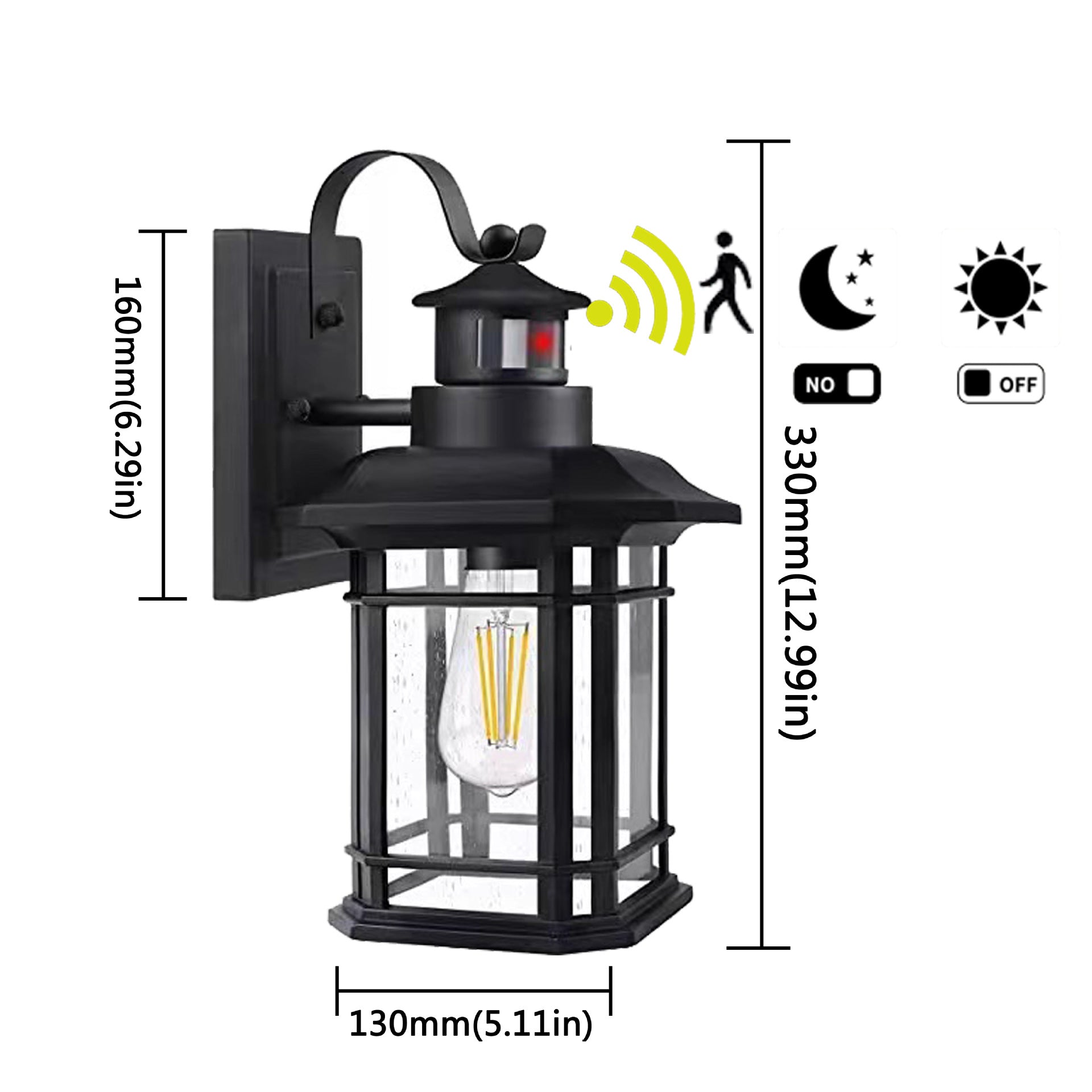 American Style Outdoor Motion Sensor Wall Light – E26