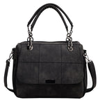 Women's Matte PU Leather Boston Bag – Large Capacity Scrub Tote for Travel & Everyday Use