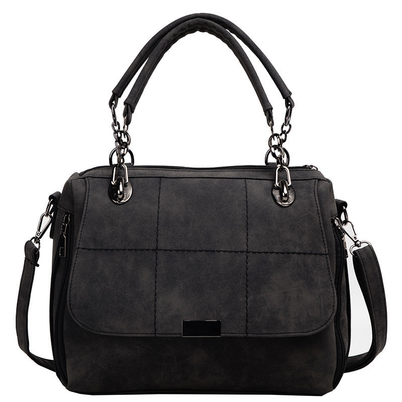 Women's Matte PU Leather Boston Bag – Large Capacity Scrub Tote for Travel & Everyday Use