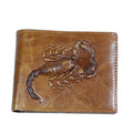 Men's Scorpion Retro Short Business Wallet – Genuine Cowhide Leather Bi-Fold