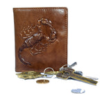 Men's Scorpion Retro Short Business Wallet – Genuine Cowhide Leather Bi-Fold