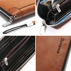 Men's PU Leather Clutch Wallet – Mid-Length Zip Purse with Card & Coin Slots
