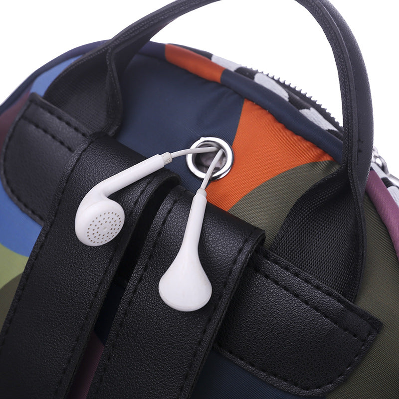 Women's Oxford Cloth Korean Casual Fashion Printing Multi-function Travel Outing Backpack