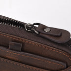 Men'S Short Head Leather Wallet Men'S Retro Wallet Vertical Zipper Leisure Youth Wallet