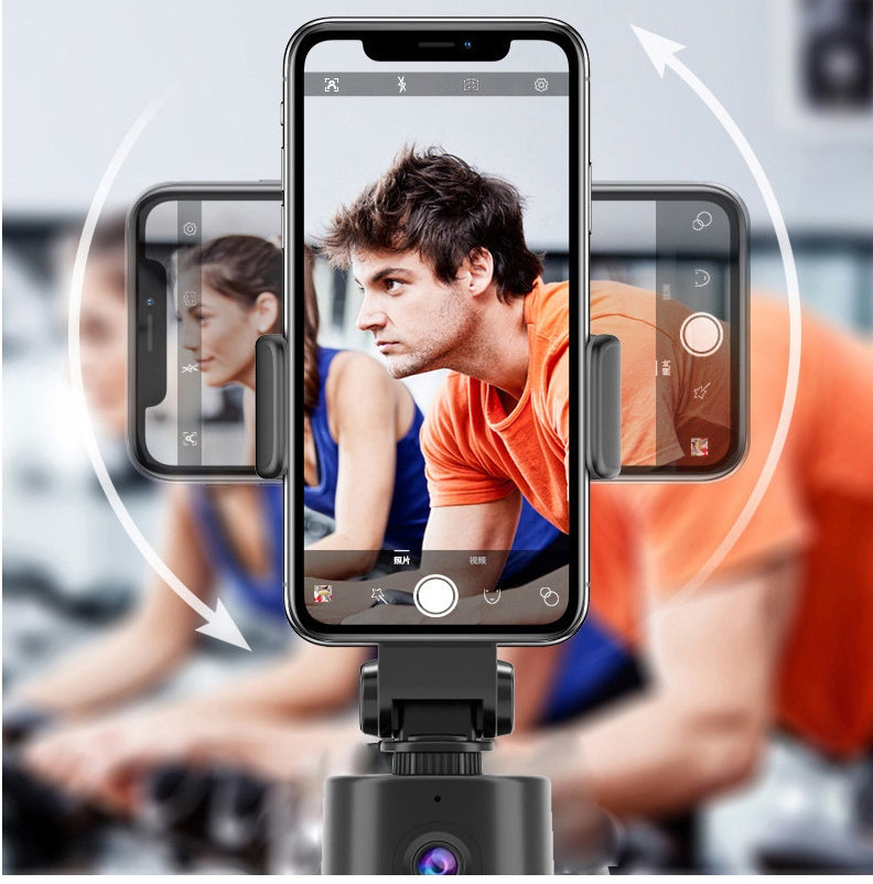 حامل هاتف بتتبع الوجه بتقنية الذكاء الاصطناعي 360 درجة | قوس سيلفي بتتبع تلقائي للإمالة والتحريك