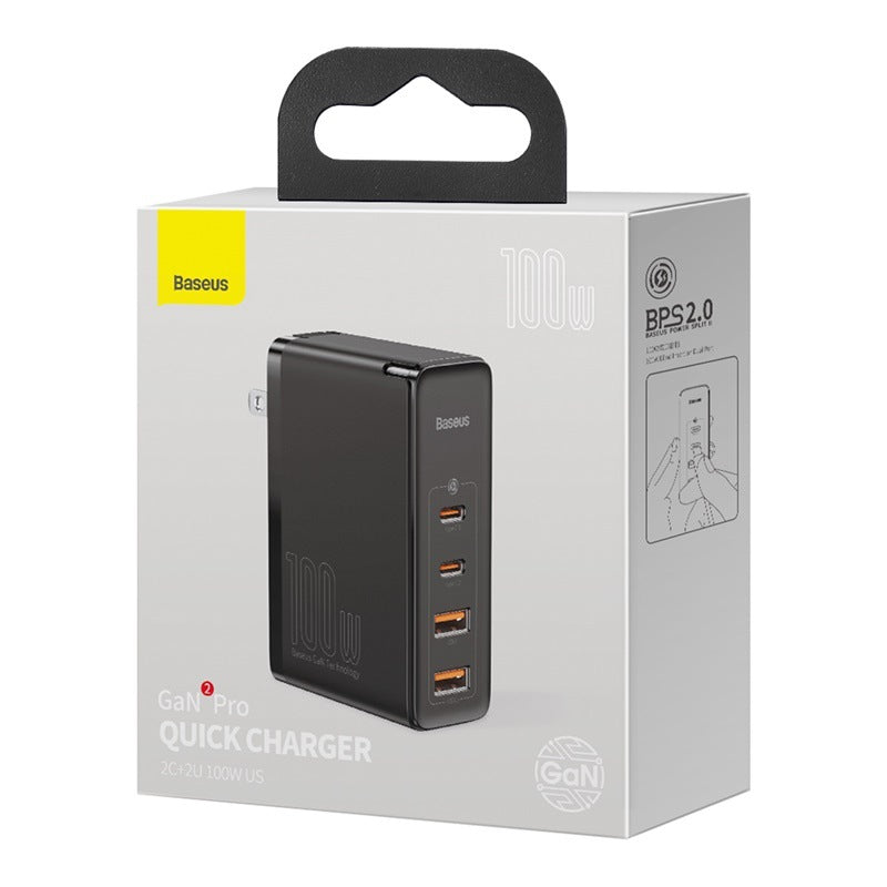 GaN Fast Charger | Gallium Nitride Phone Charging Head | EU Plug & USB | Black & White