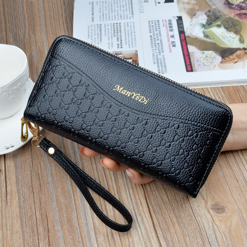 Large Capacity Embossed Wallet & Phone Case – Zip Clutch Purse for Women