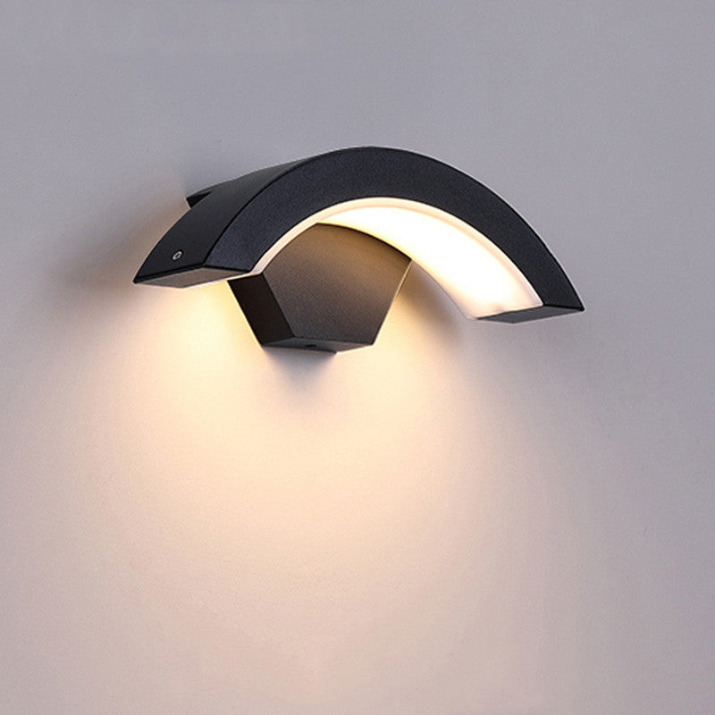 Curved Moon LED Wall Light – Indoor & Outdoor, Motion Sensor Option