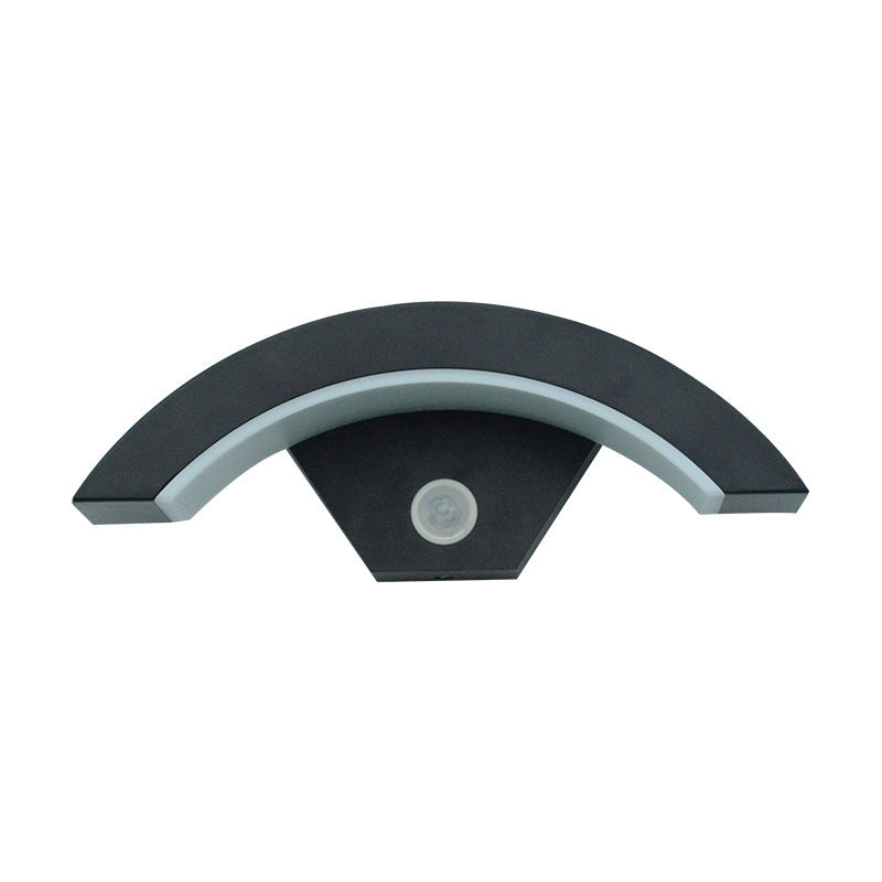 Curved Moon LED Wall Light – Indoor & Outdoor, Motion Sensor Option
