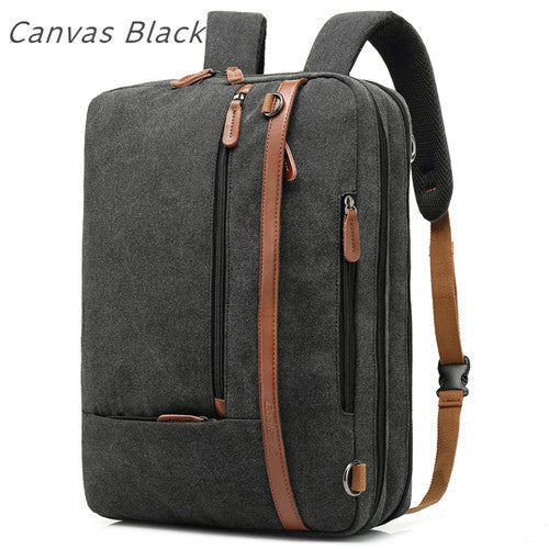 17.3 Inch Laptop Backpack — Canvas & Nylon, 20-35L Business Travel Bag, Unisex