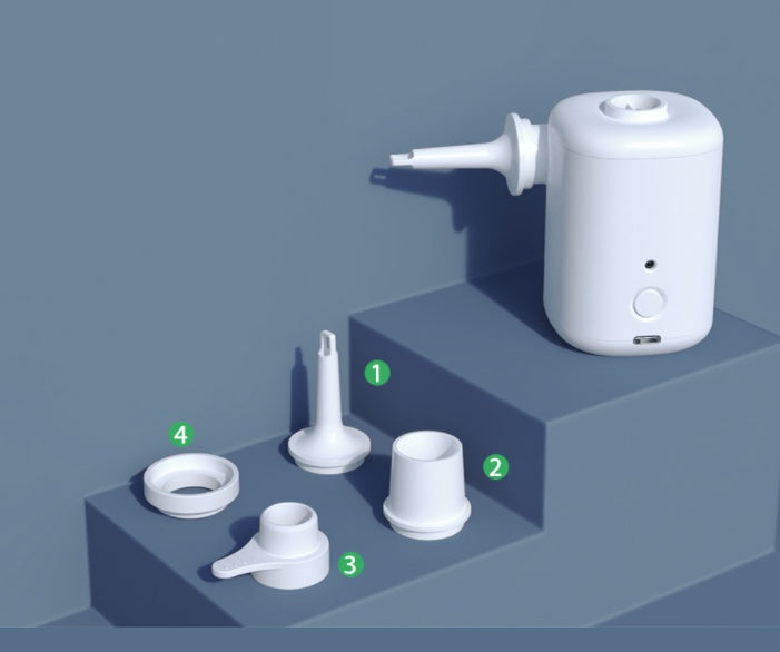 Portable Electric Air Pump | 3000mAh, 650L/min, Type-C, 4 Nozzles, Swimming & Camping