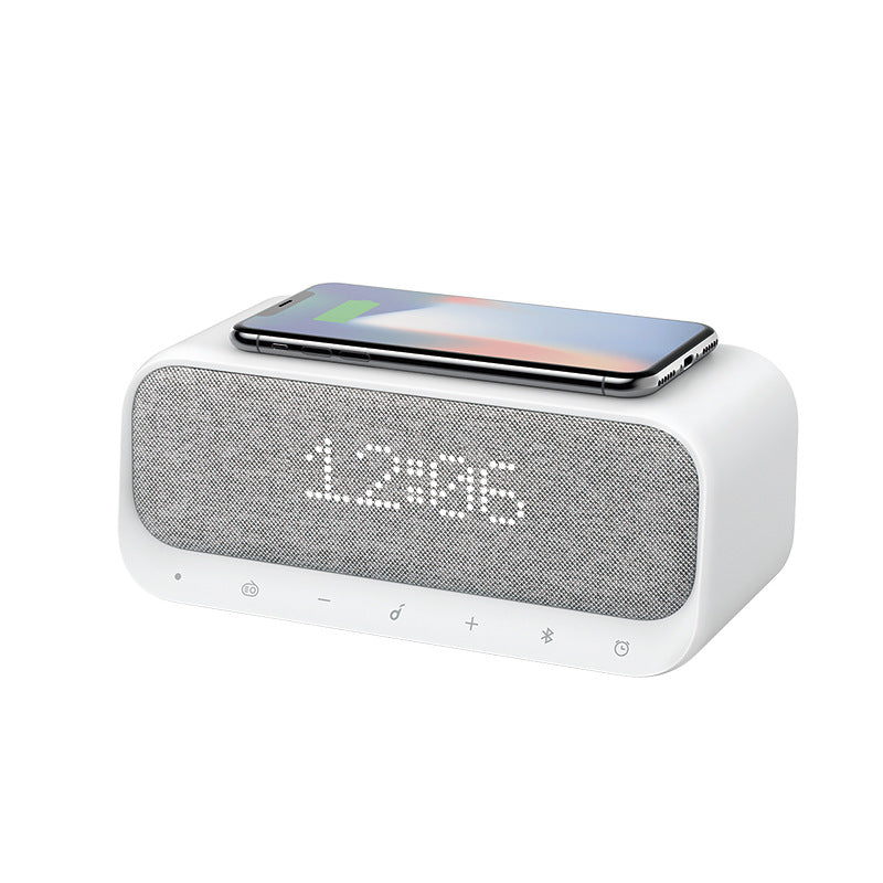 Wireless Charging Bluetooth Speaker with Alarm Clock & FM Radio | HOORIVA