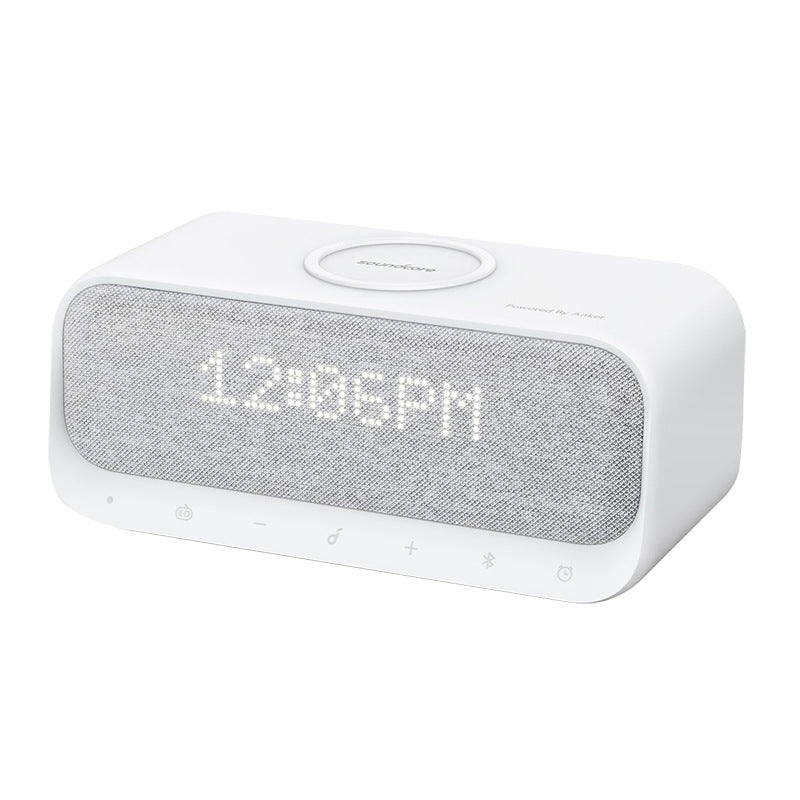 Wireless Charging Bluetooth Speaker with Alarm Clock & FM Radio | HOORIVA
