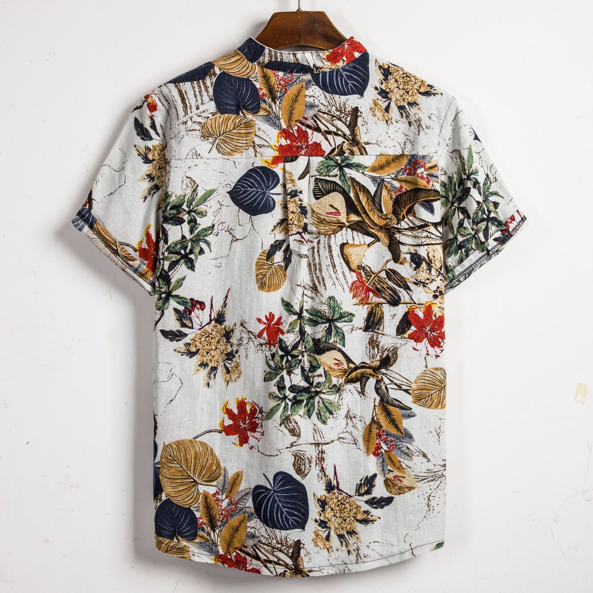 Men's Slim Fit Contrast Colour Shirt | Short Sleeve Printed Tee