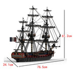 French Frigate 28-Gun Warship Building Block Model | Advanced Assembly Toy for Ages 15+