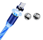 Durable TPE outer cover and aluminum alloy housing on a 1-meter glowing charging cord