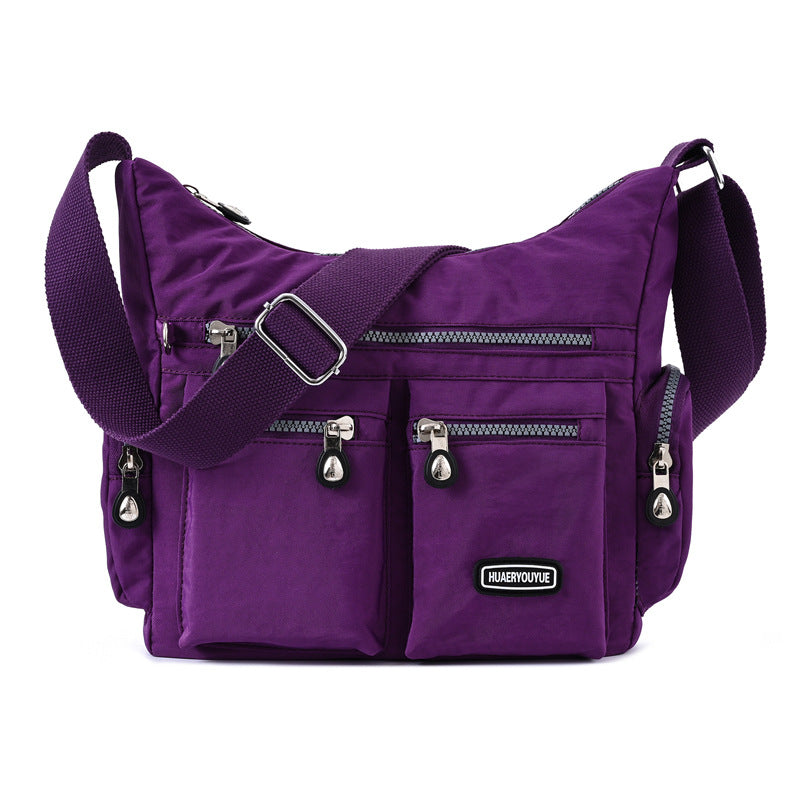 Women's Waterproof Nylon Crossbody Bag – Retro Messenger Shoulder Bag with Multi-Pockets