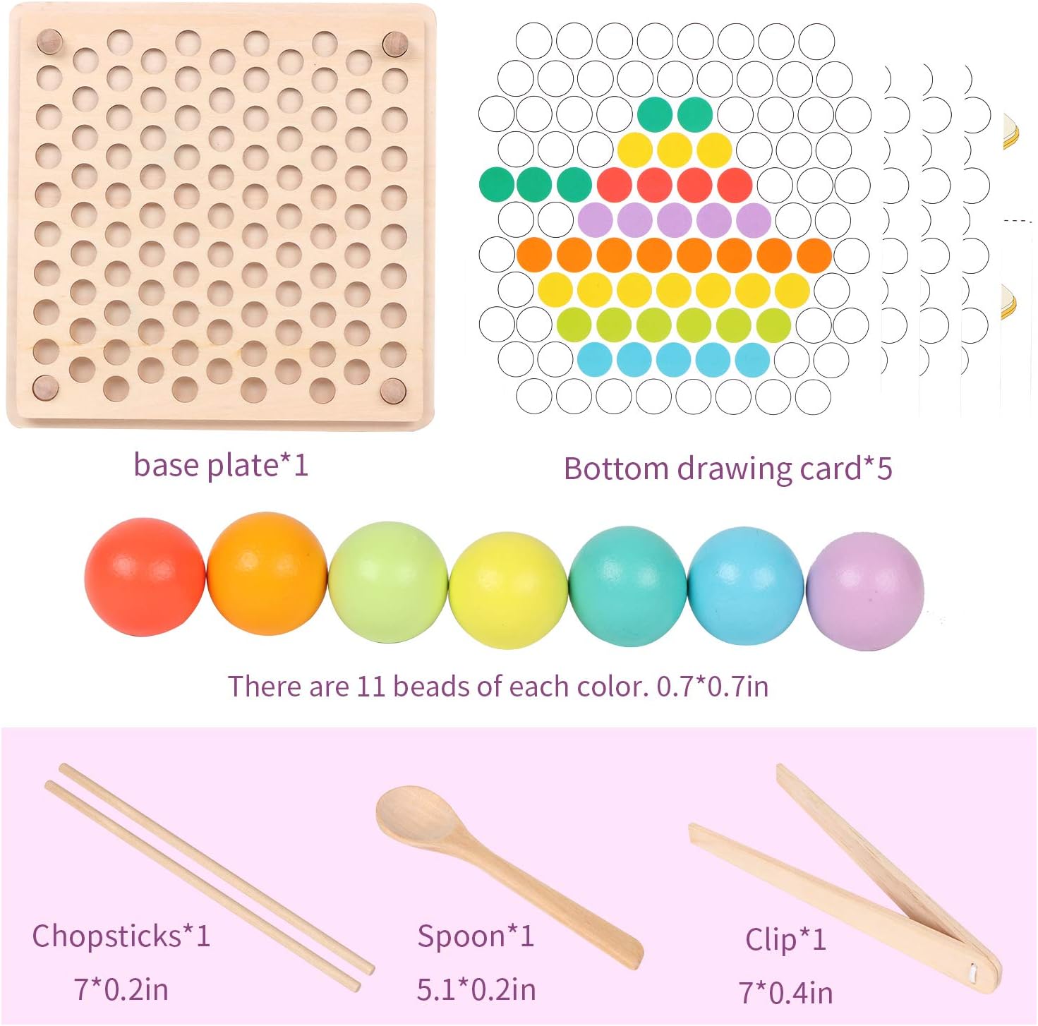 Wooden Peg Board Montessori Toy – Colour Sorting & Matching Game for Toddlers