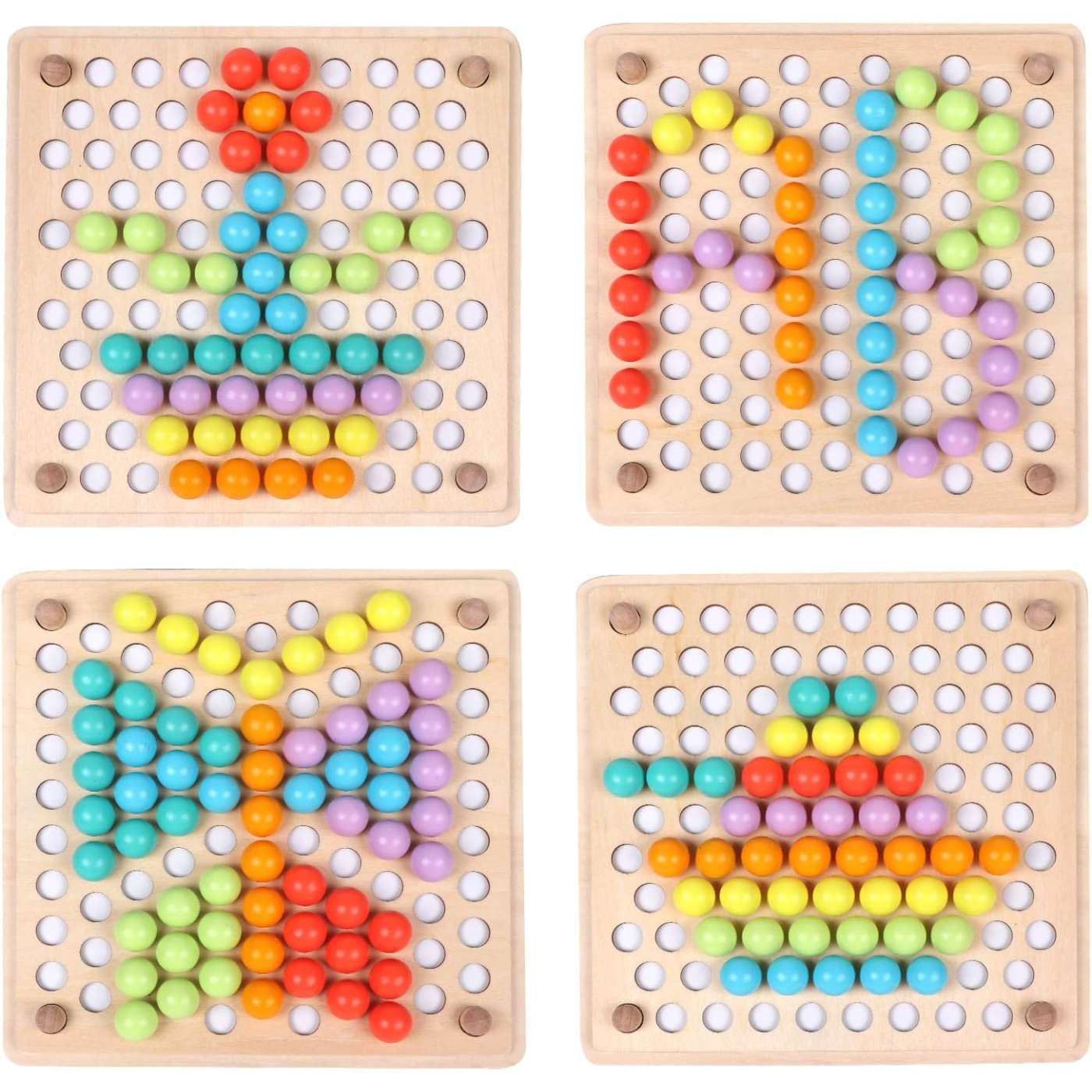 Wooden Peg Board Montessori Toy – Colour Sorting & Matching Game for Toddlers