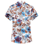 Men's Short Sleeve Colour Block Shirt | Big Size Lapel Tee
