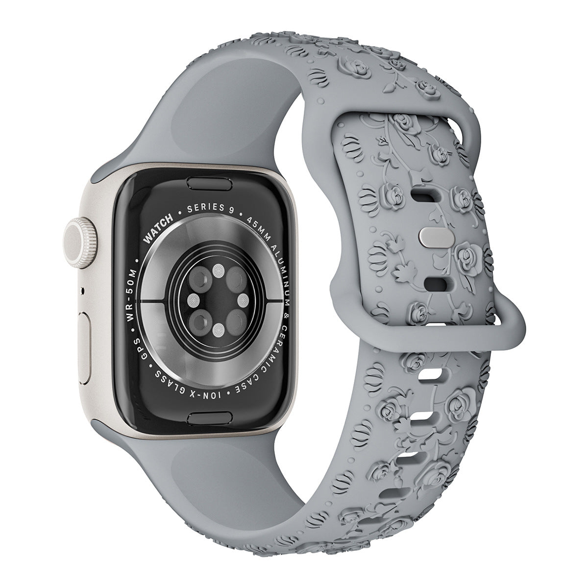 Embossed Rose Silicone Apple Watch Band – 16 Colours | 38/40/41mm & 42/44/45mm