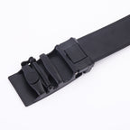 Men's Business Leather Belt – Automatic Buckle | Frosted Finish & Car Stitch | 120cm & 130cm | Black | Hooriva